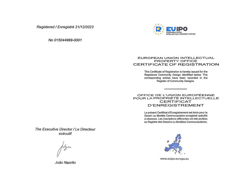 EUROPEAN UNIONIINTELLECTUALPROPERTYOEFECERTIFICATEOFREGISTRATION